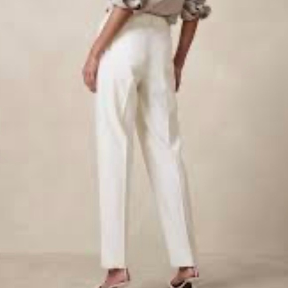 Banana Republic Off-White Barathea Italian Wool Tapered Pant Size 12 Long - Picture 16 of 16